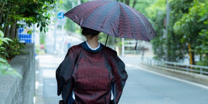 雨の日の着物コート
