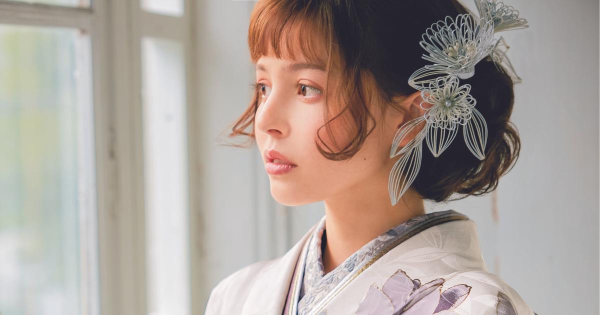 成人式 ボブに似合う髪飾り