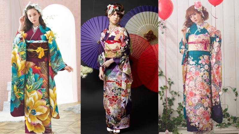 太く見える振袖柄