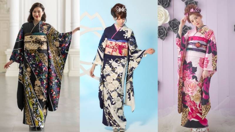 スッキリと見える振袖柄