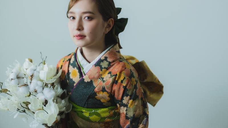 振袖帯揚げ(絞り) コーデ