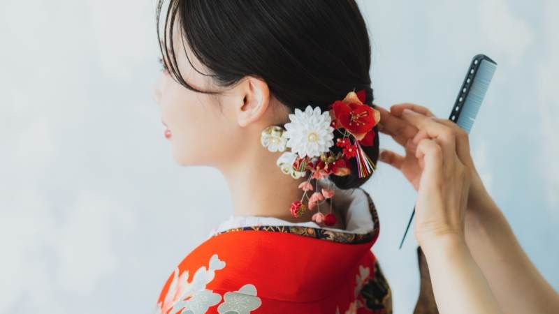 振袖に合うショートヘアアレンジ