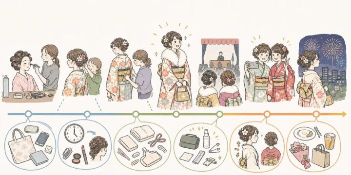 成人式当日の流れを時間軸で解説