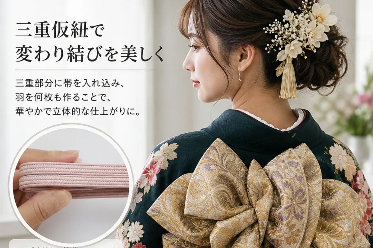 振袖の帯結びに欠かせない三重仮紐