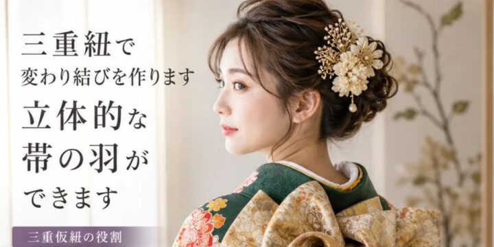 振袖の帯結びに欠かせない三重仮紐