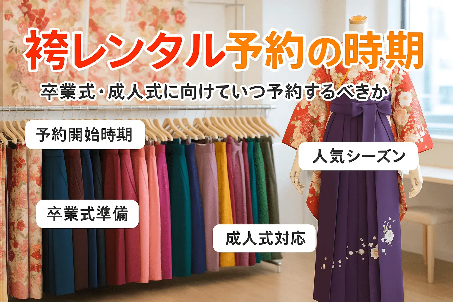 袴レンタル予約が必要?卒業式と成人式のベストタイミング 1 袴レンタル予約