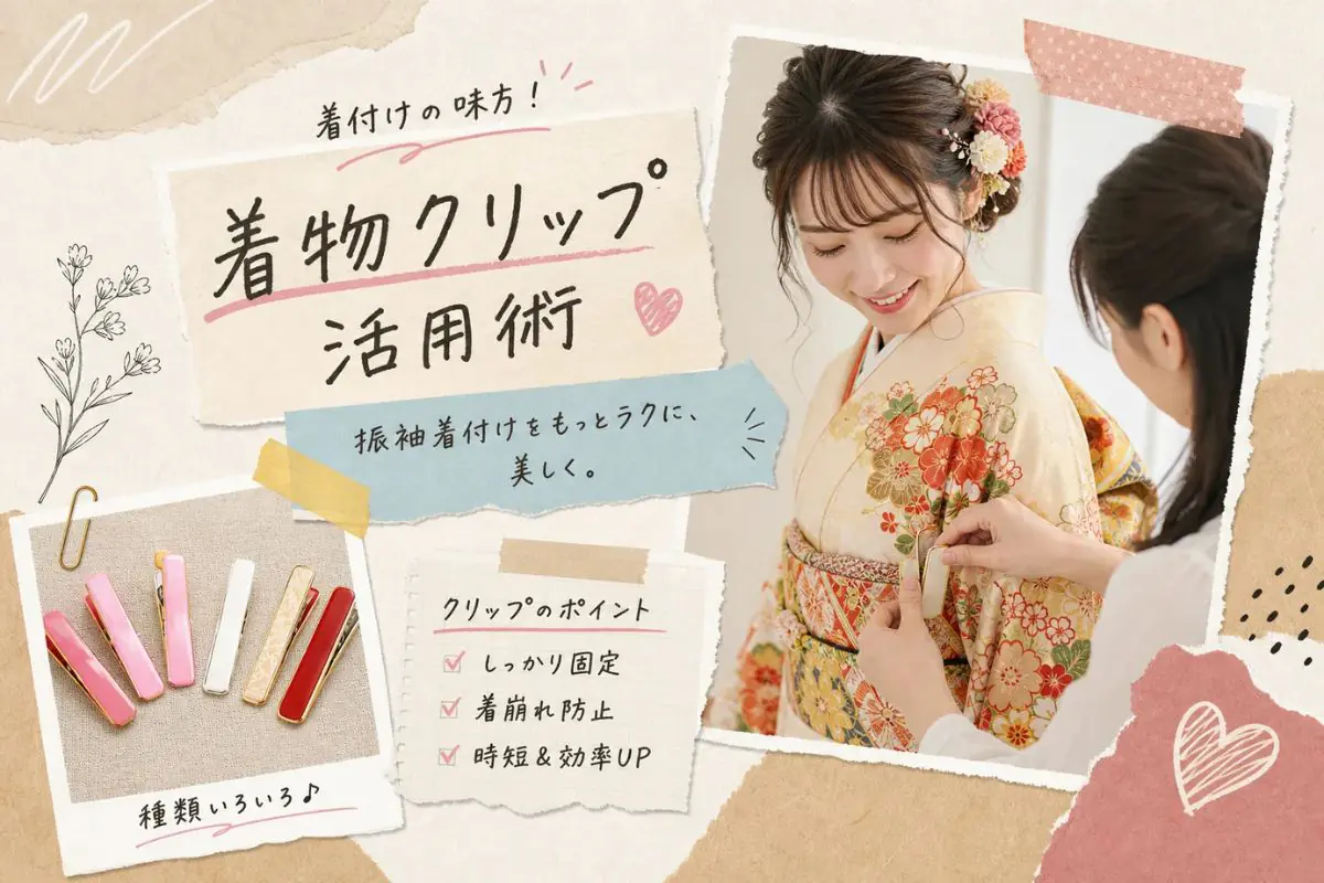 振袖着付けに役立つ着物クリップの種類と活用述
